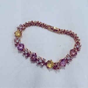 CLAIRE’S Gemstone Gold Plated Bracelet NWOT